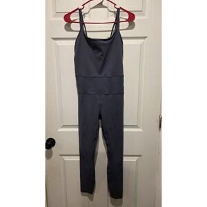 Vuori Women's Mindset Jumpsuit Size S $128 One Piece Strappy Grey Azure VW485
